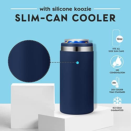 Охладител за тънки кутии Zenbo Slim с изолация за тънки кутии от по 12 мл | Държач за напитки Skinny Can Coozie с изолация