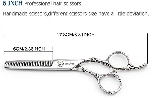 6-инчови ножица за подстригване на коса и 6-инчови ножица за изтъняване на коса с розова дръжка