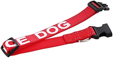 Нашийник за кучета медицинска служба Mondo - Голяма Отразяваща яка червен цвят, от 15.5 до 24 инча за кучета с голям