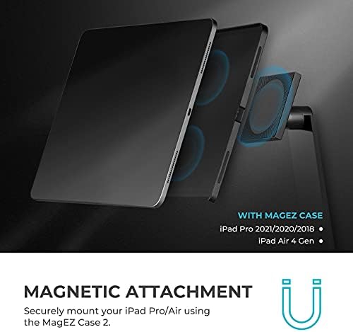 Магнитна стойка и калъф PITAKA за 11-инчов iPad Pro 4-то поколение 2022 година на издаване, Компактен калъф Magic Keyboard, Притежател на iPad с wi зарядно устройство база за смартфон с ?
