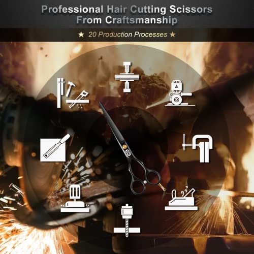 Ножица за Подстригване на коса, CIICII 6,5-Инчов Професионален Комплект Ножици за Коса (Ножица За Подстригване на Коса,