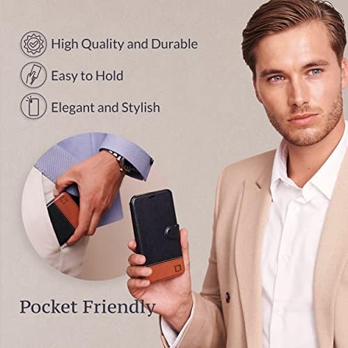 Чанта-портфейл LUPA за iPhone 12 Pro Max - Тънък флип калъф за iPhone 12 Pro Max с притежател на кредитна карта, за жени