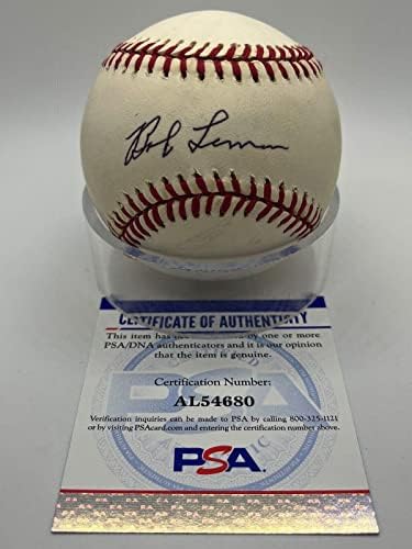Боб Лемон Кливланд Индианс Подписа Автограф Официален Представител на MLB Бейзбол PSA DNA *80 бейзболни топки с автографи