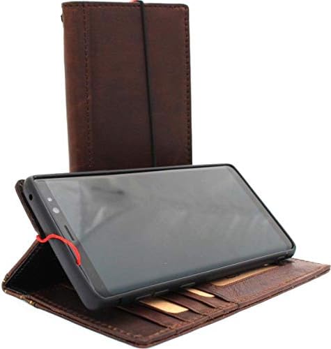 Калъф-за награда Samsung Galaxy Note 9 от естествена кожа, луксозна чанта-портфейл, мек притежателя ръчно изработени карти Jafo
