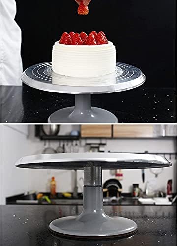 ZCX Въртяща се Маса за торта, устойчива на плъзгане на Въртящата се Поставка за украса на Торта, Инструмент за декор за печене, Поставка за торта и кексчета (4 цвята) Фо