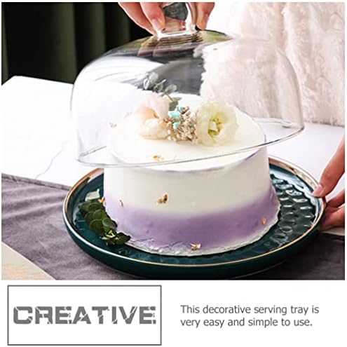 Керамична Поставка за Торта UPKOCH с Куполна капак дамска шапка клош От Прозрачно Стъкло, Сервировочный Тава за Плодови