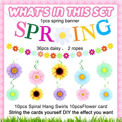 Комплект бижута за Пролетта на партита Ctosree включва Пролетта Банер, Виси под формата на Слънчева Цвете, Вихрова Декорация