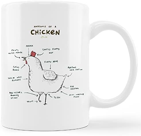 kunlisa Забавно Мультяшная Чаша с Пиле, Керамична Чаша Анатомия на пиле-11 грама, Кафеена Чаша за чай с Мляко, Подаръци