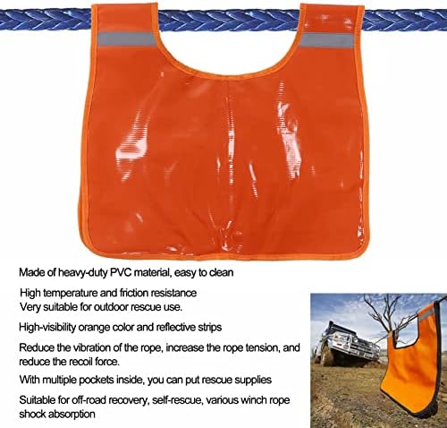 Одеало Амортисьор на въжето на лебедката от PVC с висока нощна видимост Оранжев цвят за възстановяване на оф-роуд, самостоятелно