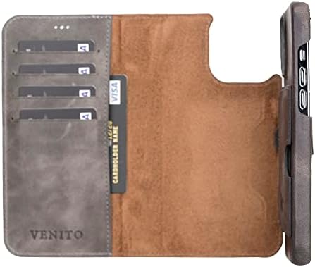 Калъф Venito Florence, Съвместим с калъф-чанта iPhone 14 Pro Max, Кожен калъф-книжка с магнитна закопчалка, блокирующей