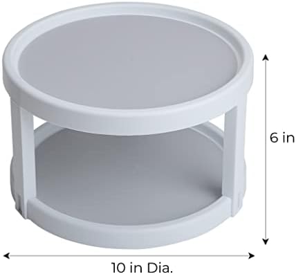 Стилен дизайнерски Двустепенна Въртяща се маса, Lazy Susan - Комплект от 6-10 см - Нескользящая подплата и крака - Без