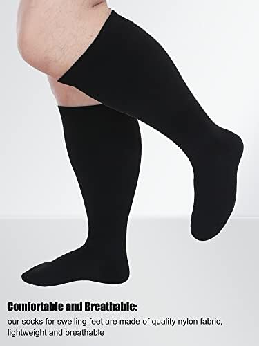 Xuhal 8 Чифта Чорапи повишена дължина-3XL, Найлонови Компресия чорапи Голям размер, Оверсайз, Компресия Чорапи за мъже