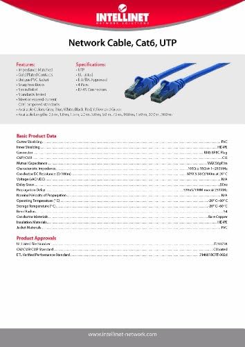 Мрежови решения Intellinet Cat6 RJ-45 Штекерный/RJ-45 Штекерный UTP Мрежов кабел 0,5 фута (347372)