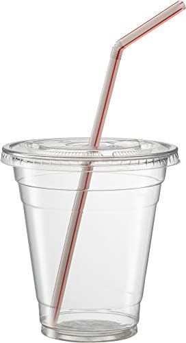[250 опаковки] Шарени Гъвкави Пластмасови Сламки за пиене, за Еднократна употреба Соломинка височина 8 инча, Различни