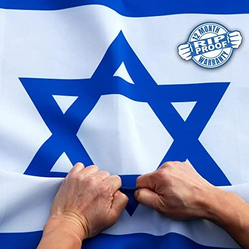 Израелски флаг ANLEY Fly Breeze размер 3x5 фута - Ярък цвят и защита от избледняване - Платно надмощие с двойна миг -