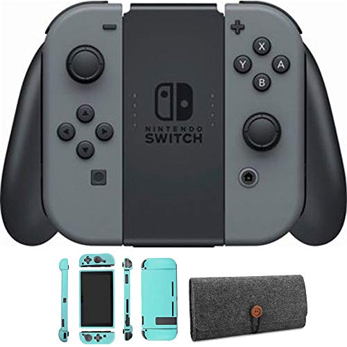 Конзолата на Nintendo HACSKAAAA Switch обем 32 GB с мрачен комплект Joy Con в комплект с капак Deco Gear Switch Небе