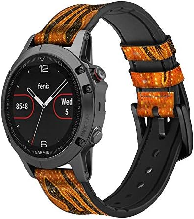 CA0496 Изкуствена Кожа Аборигени и Гущери Силиконов Ремък за смарт часовници на Garmin Vivoactive 4 Размера (22 мм)