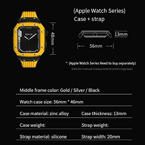 Калъф за часа KANUZ от сплав Каишка за Apple Watch Серия 7 6 5 4 SE 45 мм 42 мм 44 мм Модификация на министерството на