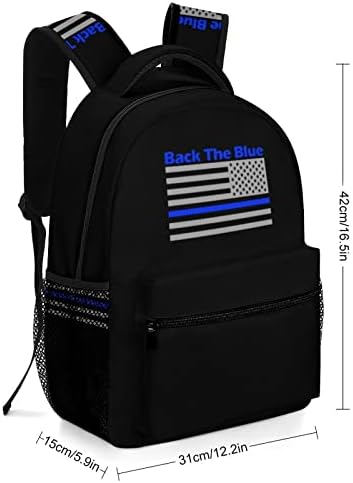 Задната част на Синя Полицейска Линия, Флаг на САЩ, Раница за Лаптоп, Модерна Чанта На Рамото, Пътен Раница, Чанта, за Книги, за Мъже И Жени