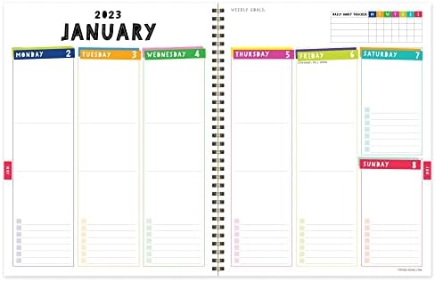 TF PUBLISHING Bodacious Blooms | Голям Училищен дневник на 2022-2023 години, Седмичен и Месечен, със стикери | Календар