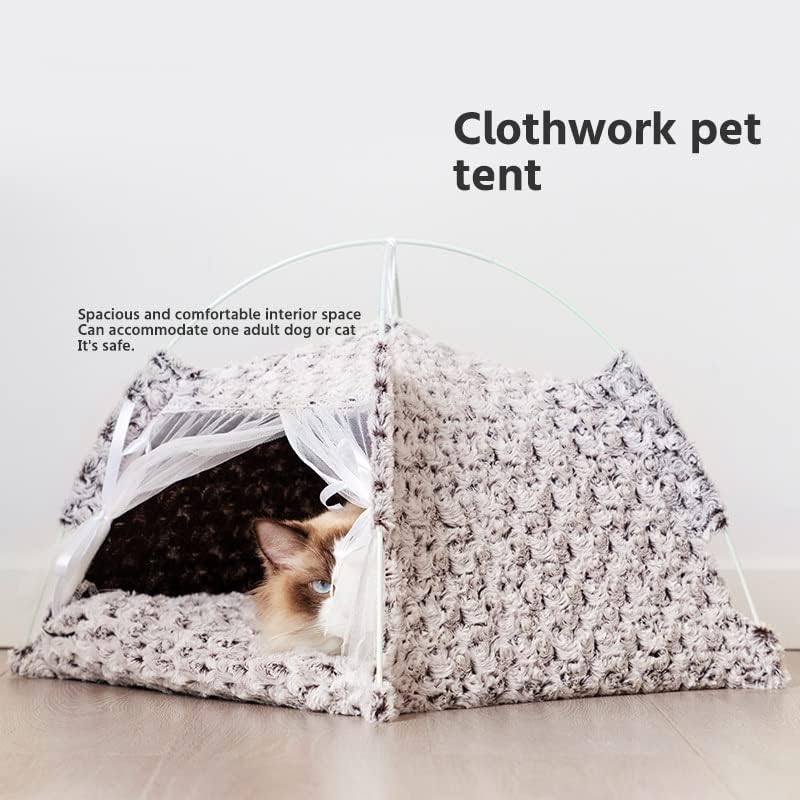 FRIENDLYSS Удебелена котешка палатка Плюшен топло куче на шатъра за домашни любимци Свалящ се и моющаяся Собачье гнездо