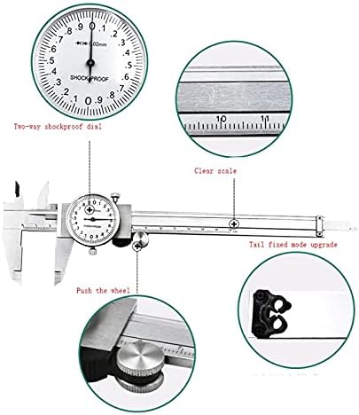 BHVXW Метричен Калибър Точност Циферблат Штангенциркуль Инструмент за Измерване 0-150 мм Противоударная Многофункционална