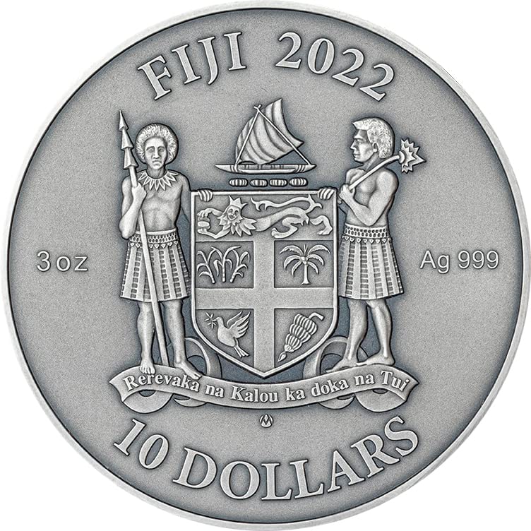 2022 DE Мандала Арт PowerCoin в стил ар Нуво 3 Грама Сребърна монета 10 $ Фиджи 2022 Антични Гарнитури