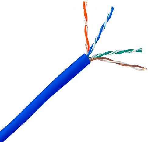 Оптичен оптичен кабел Cat5e Ethernet с номинален капацитет 1000 фута (СМР), 4 Двойки от плътен мед без покритие, UTP