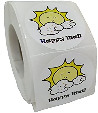 I. 5-Инчов Етикети Happy Mail Благодарствено етикети Envolope Seals Слънчеви стикери - 1,5 инча 500 броя В ролка