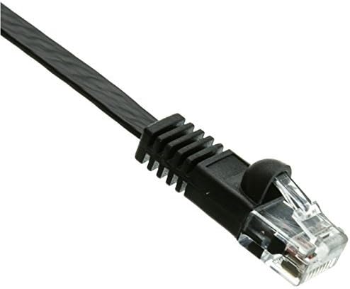 5 Опаковки Плосък Свързващ кабел Cat6 Ethernet 32 AWG 15 Фута Черно, CNE492051