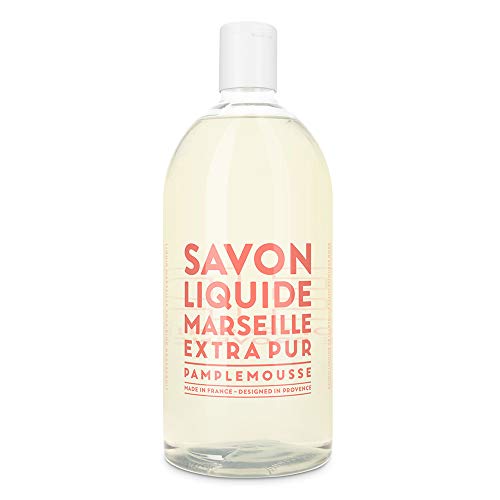 Течен сапун Compagnie de Provence Savon de Marseille Extra Pure - Розов Грейпфрут - 33,8 течни унции За пълнене на Пластмасови