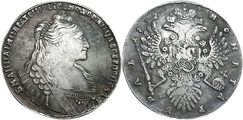 1737 Руската Медна Монета Европейската Анна I Ивановна Стара Сребърна Монета Рублевая Монети, Чуждестранна Валута