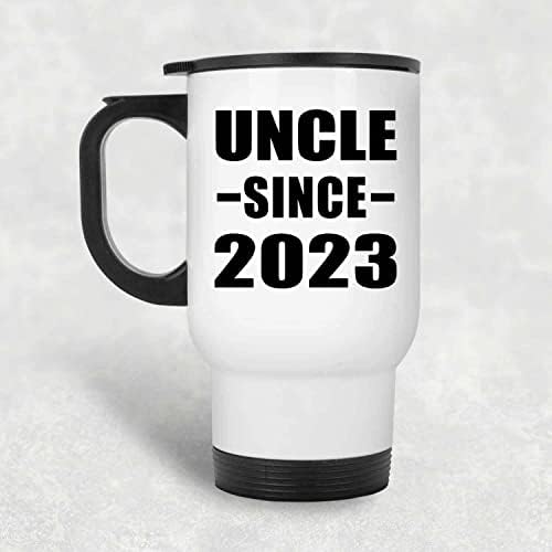 Designsify Uncle С 2023 г., Бяла Пътна Чаша 14 грама, на Изолиран Чаша от Неръждаема Стомана, Подаръци за Рожден Ден,