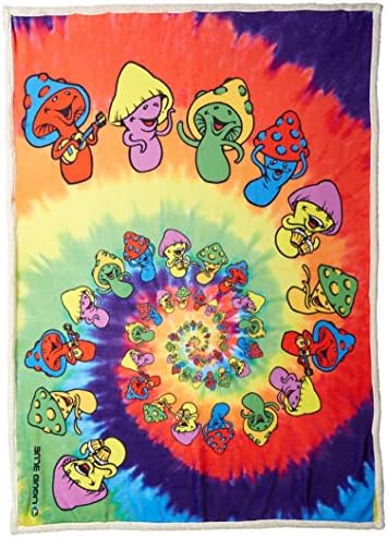 Течно Синьо Мъжко одеяло за равенство в стил Хипи с Превъртането Гъби, Топло Одеяло от Коралов Руно, Многоцветное, 50