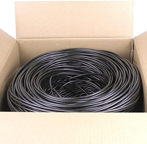Пятикамерный Оптичен кабел Cat5e Outdoor Black 24AWG 1000 Фута, Пряко Погребение, 350 Mhz, UV-Радиация, Неекранирани