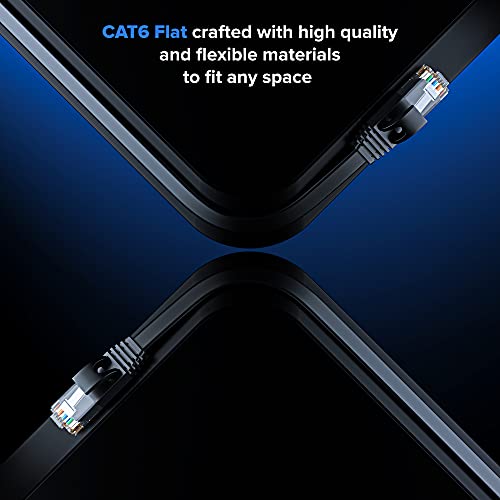 Кабел Cat 6 Ethernet дължина 1 фут е плосък, компактен дизайн, висока скорост на свързващ кабел за свързване към Интернет