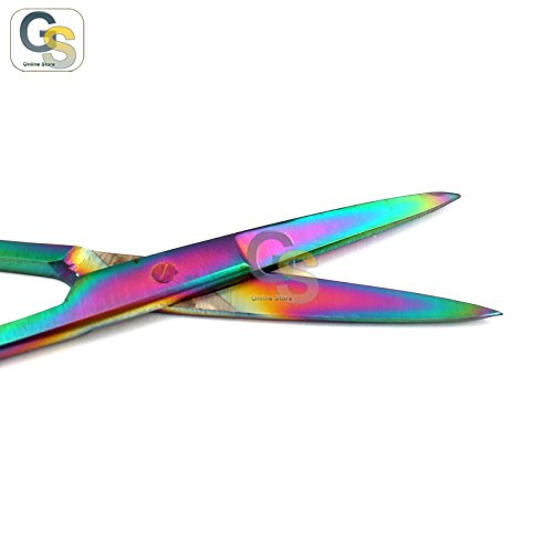G. S Комплект от 5 Цветни Титанови Преливащи ирисовых ножица 4,5 Директни от Неръждаема Стомана