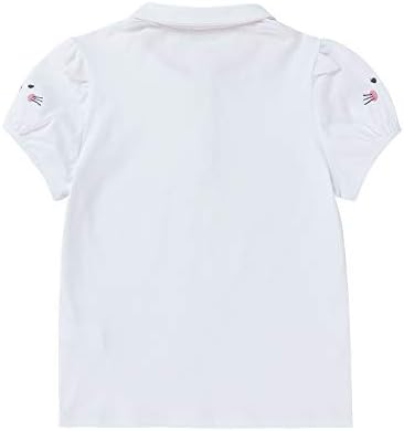 Тениска с къси ръкави за деца UNACOO с яка Пико, Памучен Тениска с къс ръкав, Мека Риза за Малки Момичета и Момчета (на