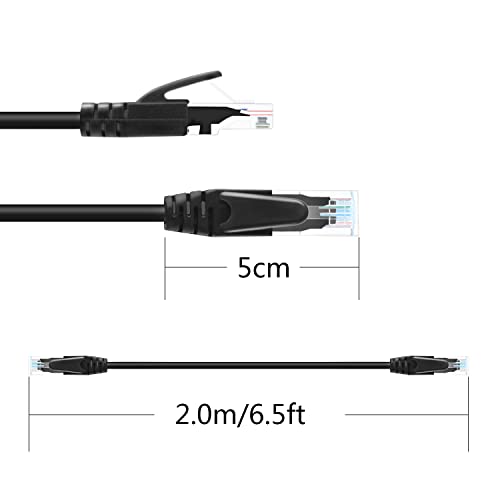 Ethernet кабел Cat 6 6,56 фута, конектор RJ-45 мъж към мъж, мрежов LAN кабел, пач-кабел, съвместим Cat 5e, Cat 5 за PC,