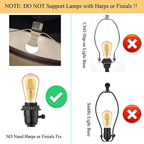 Лампион LISSION, Комплект от 2 части, Барабан Лампиони, 10,2x10,2x7 инча, Разменени Средната Лампа за подвесного лампа