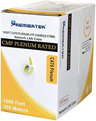 Premiertek Plenum Yellow - Мрежов кабел 1000 фута категория 6 за мрежово устройство жълт цвят (CMP-CAT6-1K-Y)