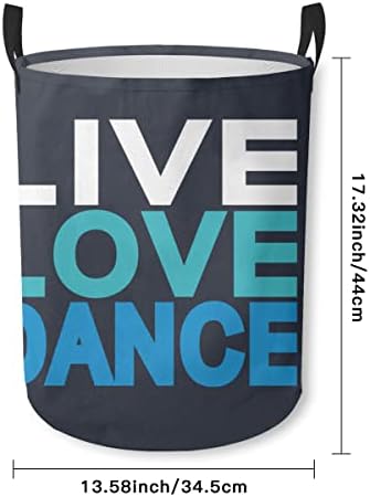 Live Love DanceDrawstring Водоустойчив Сгъваема Кошница за дрехи, Кошница за съхранение на Мръсни Дрехи, Органайзер за