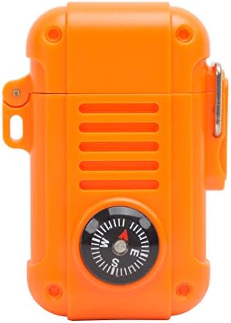 Запалка UST Wayfinder Оранжев цвят с Пьезоэлектрическим запалване и вграден Компас за пешеходен туризъм, лов