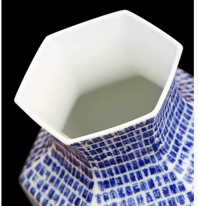 Керамични Бижута SAWQF Синьо-Бяла Шестоъгълен Бутилка Baifutu Хол масата Украса
