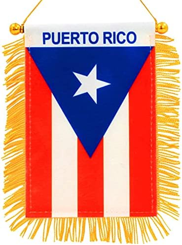 Мини-Банер с ресни Хартата на страната Пуерто Рико за поставяне на прозорец на колата