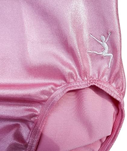 Фитнес бански GymnasticsHQ за момичета - Розово блестящо леопард с кристали