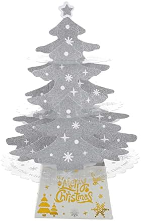 Veemoon 1 бр. Декорация за Коледната Елха Мини Коледно Дърво Със светлини Коледно Дърво за Украса за Коледната Трапеза