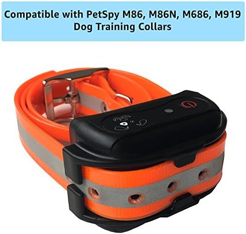 Допълнителна каишка за яката PetSpy за кучета - Съвместим с всички ошейниками за дресура на кучета PetSpy (оранжево отразяваща)