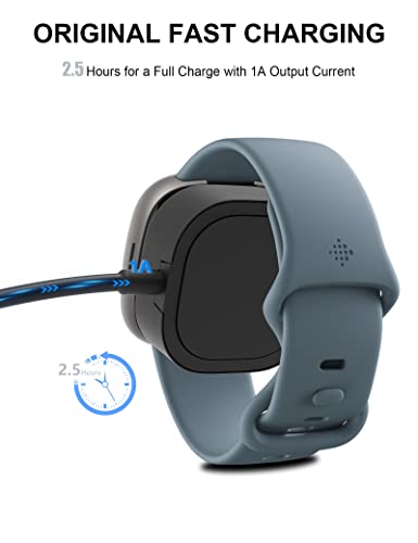 Зарядно устройство Bicmice е Съвместимо Зарядно устройство Fitbit Sense Versa 3 Смяна на USB-кабел за зареждане на Sense
