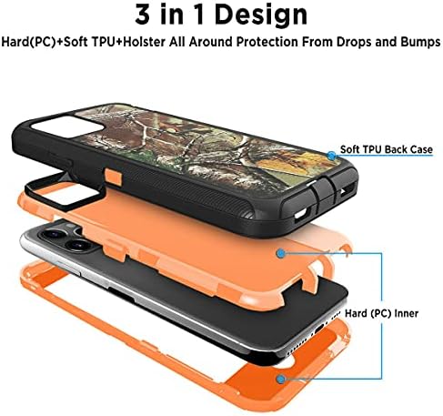 Удароустойчив хибриден калъф FastSun Defender Protective, двуслойни дизайн, Твърд калъф, Съвместим с iPhone 13 Pro Max,